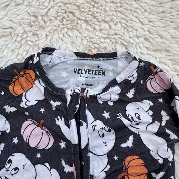 Girls Velveteen 0-3 months fall bamboo pajamas - Picture 3 of 6